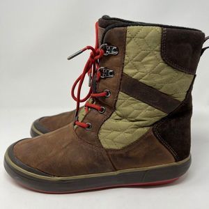 Keen Elsa II Waterproof Quilted Pac Size 8 Womens Winter Duck Boots Green Brown
